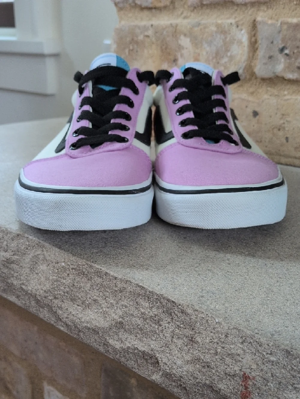 VANS I New Ward Color Block Cream, Black, Red & Purple Sneaker Skater Shoes, 9.5 - Picture 4 of 14